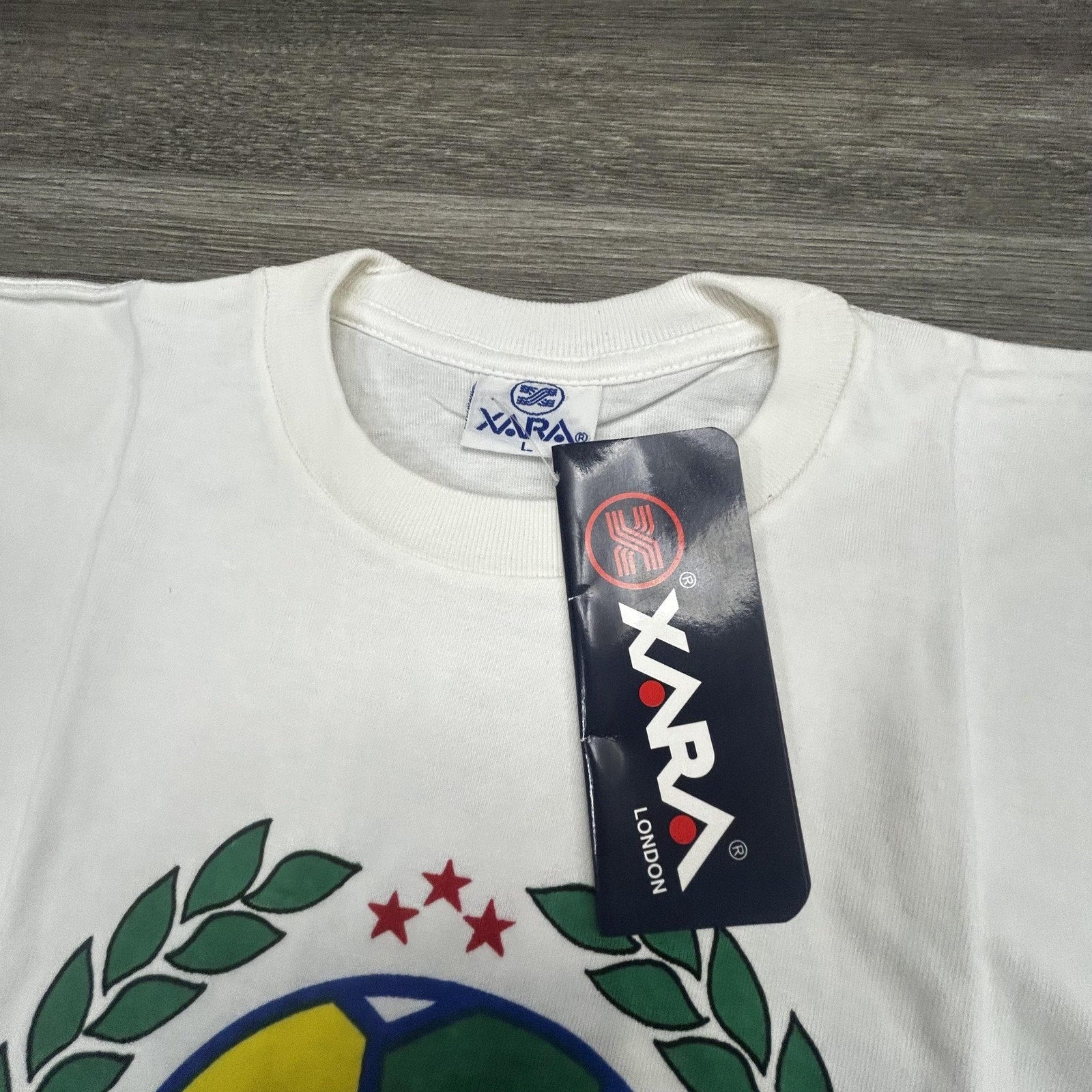 Vintage World Cup Shirt Mens Large White Team USA Los Angeles Xara Soccer 90s