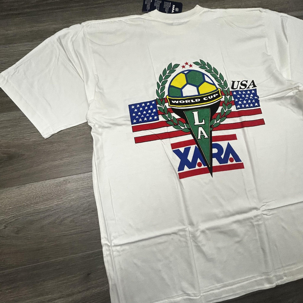Vintage World Cup Shirt Mens XL White Team USA Los Angeles Soccer Xara 90s USA