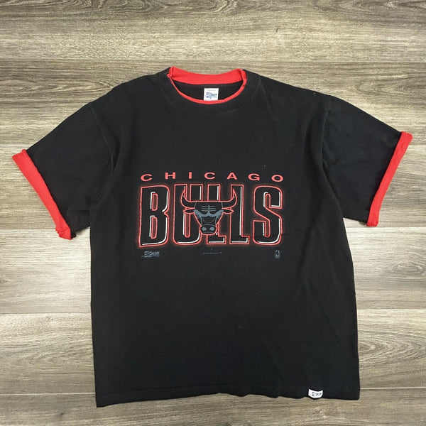 Vintage Chicago Bulls Shirt Mens XL Black Double Sleeve NBA Basketball 90s USA