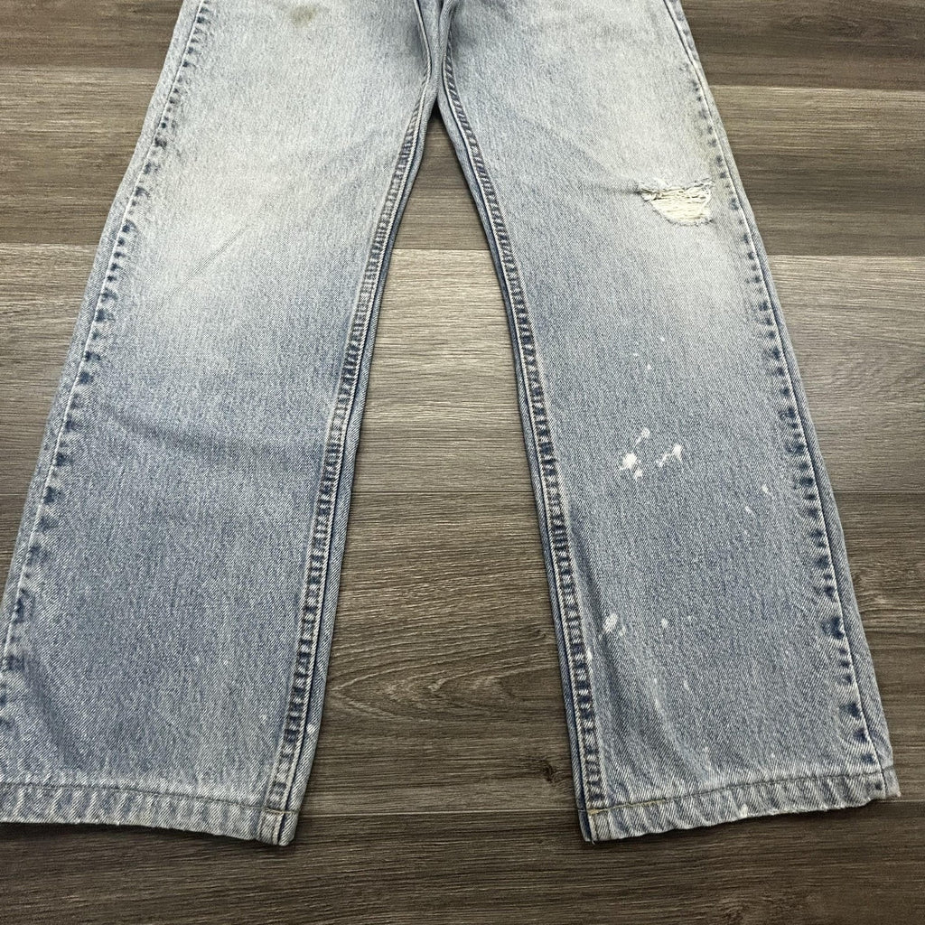 Vintage Levi's 505 Jeans Mens 30x28 Light Wash Straight Leg Orange Tab USA 90s