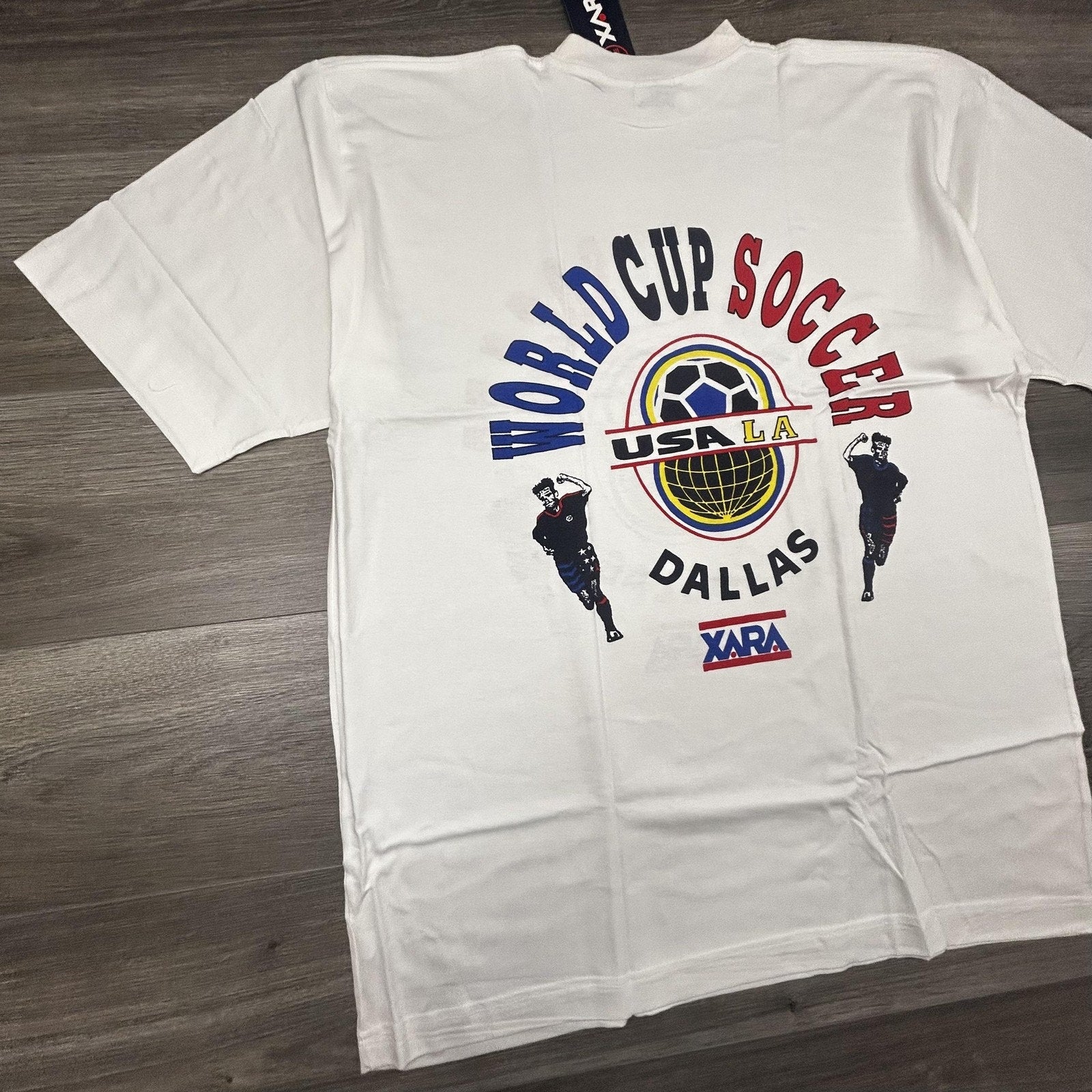 Vintage World Cup Shirt Mens XL White Dallas LA XARA Soccer Deadstock USA 90s