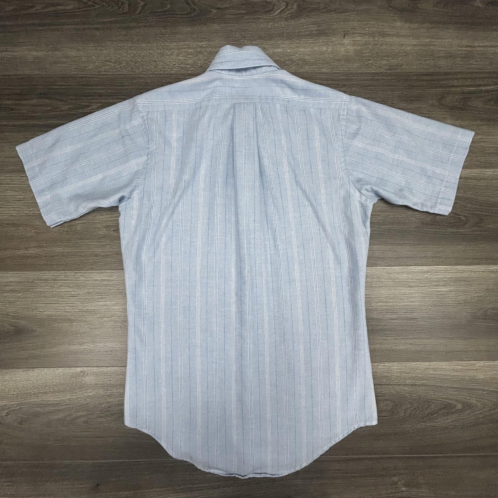 Vintage Arrow Dover Shirt Mens Small Blue Striped Button Down Short Sleeve USA