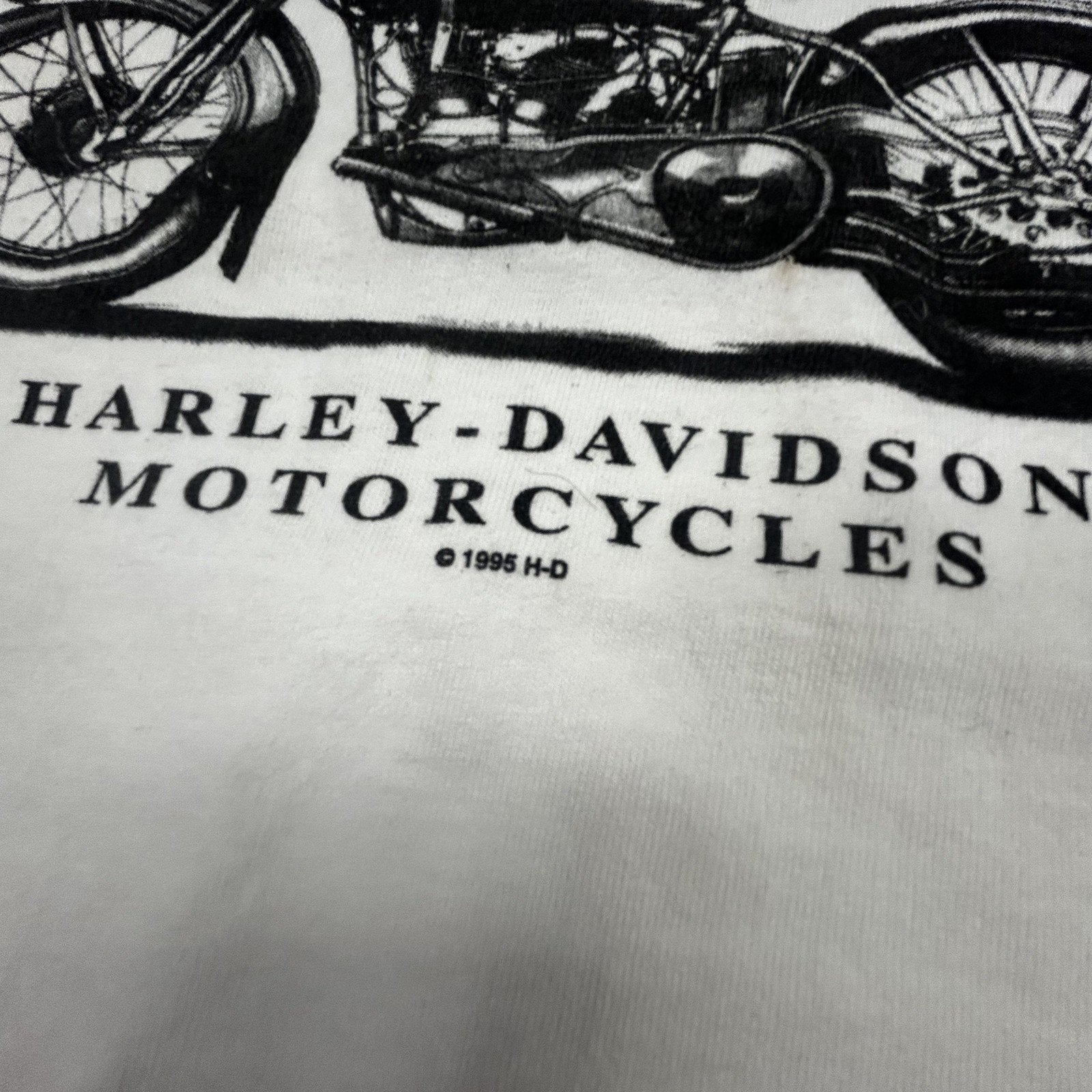 Vintage Harley Davidson Shirt Mens Large White Washington DC 1995 90s USA Biker