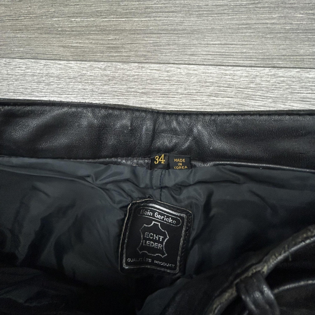 Vintage 80s Harley Davidson Hein Gericke Leather Pants Men 32 Black Padded Biker