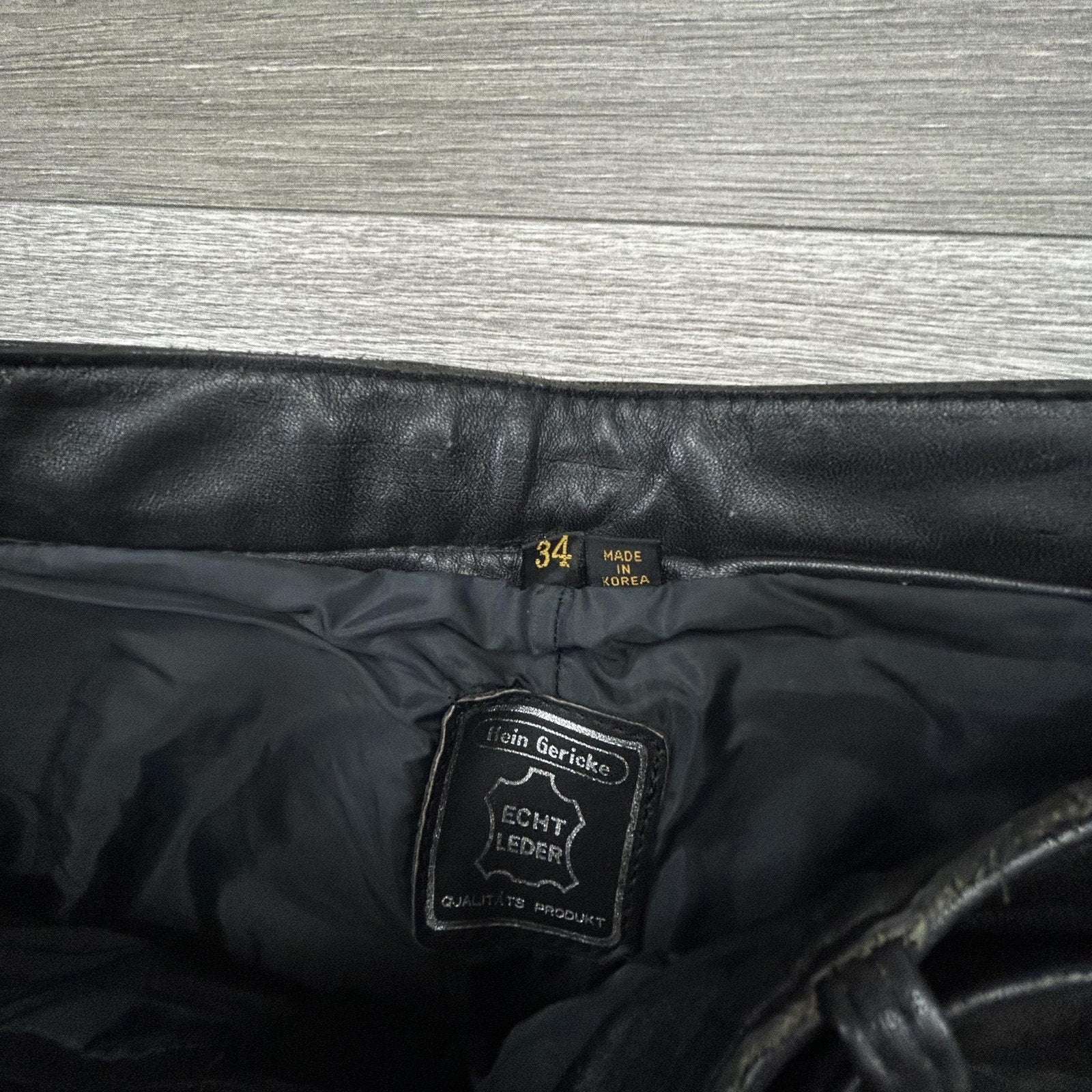 Vintage 80s Harley Davidson Hein Gericke Leather Pants Men 32 Black Padded Biker