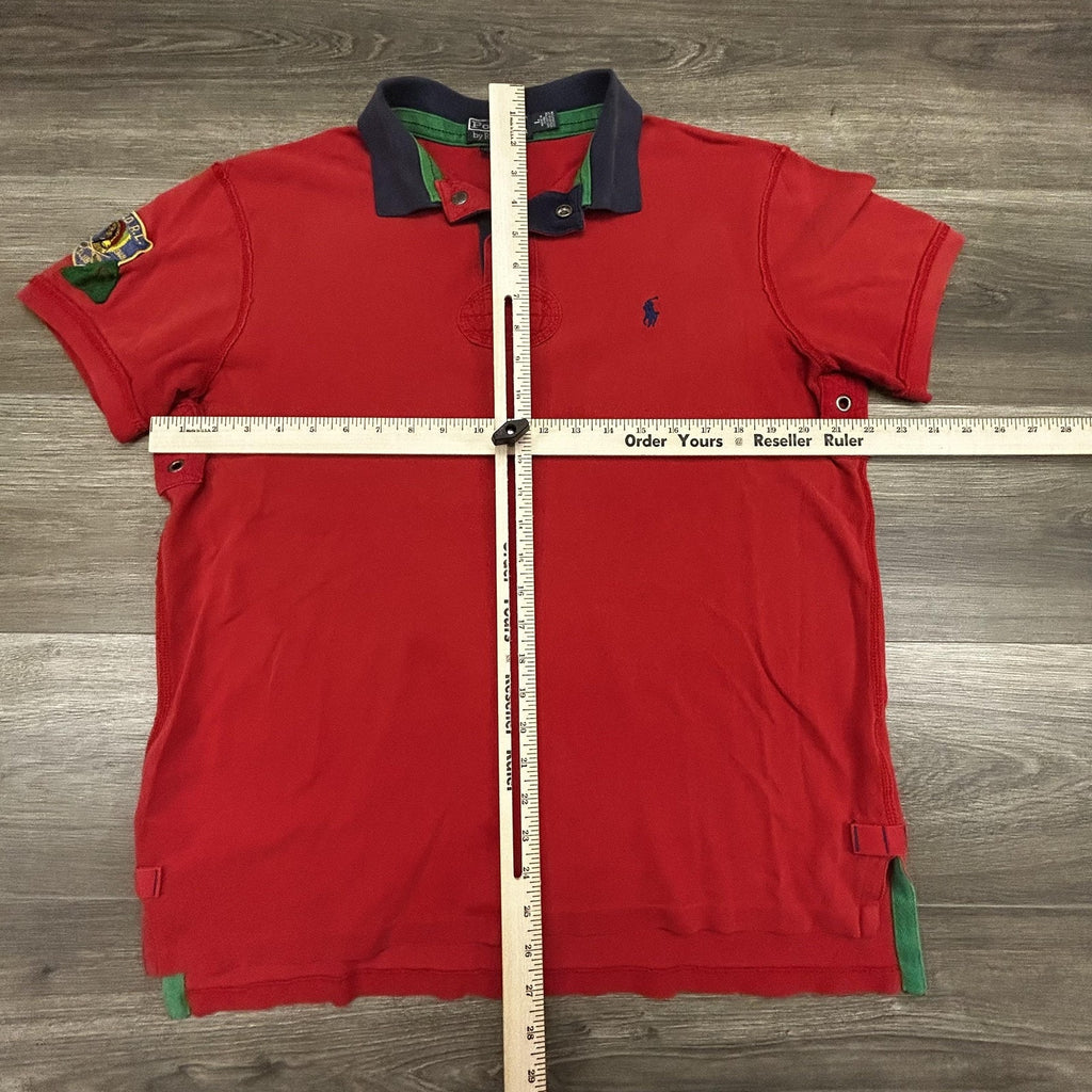 Vintage Polo Ralph Lauren Rugby Polo Shirt Mens Large Red Patch Native Kayak 90s