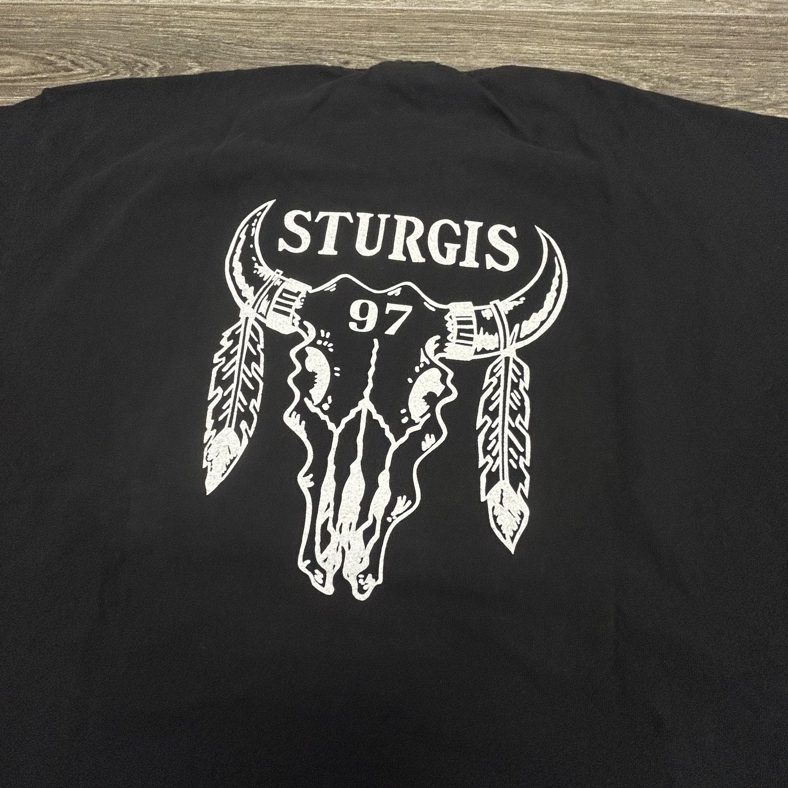 Vintage 90s Sturgis Shirt Mens Large Black Single Stitch Faded 1997 Biker USA