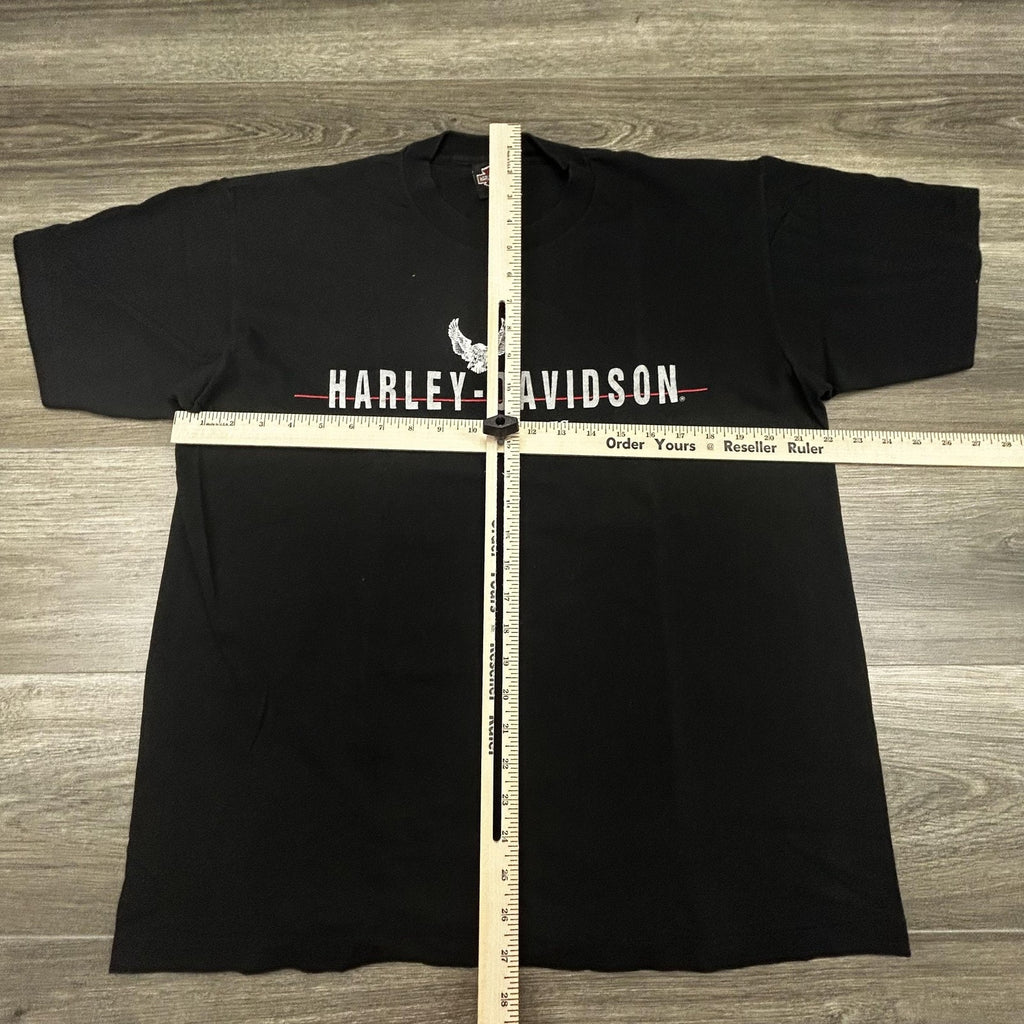 Vintage Harley Davidson Shirt Mens Large Black Black Hills Single Stitch 90s USA