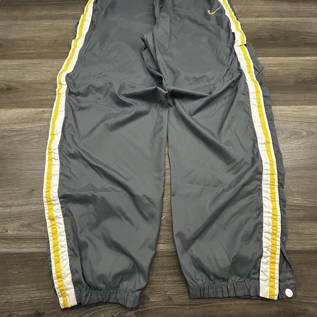 Vintage Nike Track Pants Mens XXL Gray Tearaway Side Stripe Lined Basketball 90s