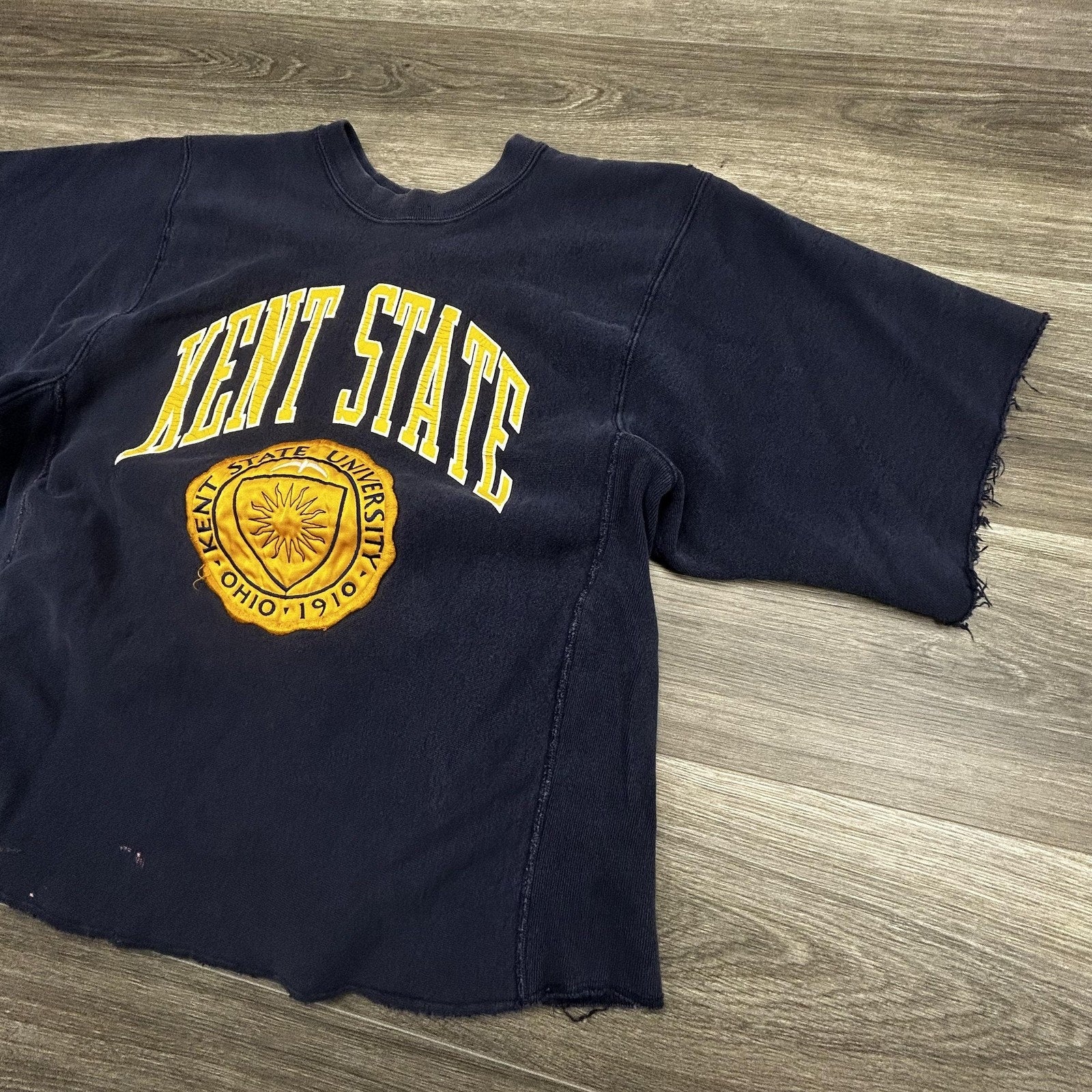 Vintage Kent State Golden Flashes Sweatshirt Mens Medium Blue Crable Cutoff USA