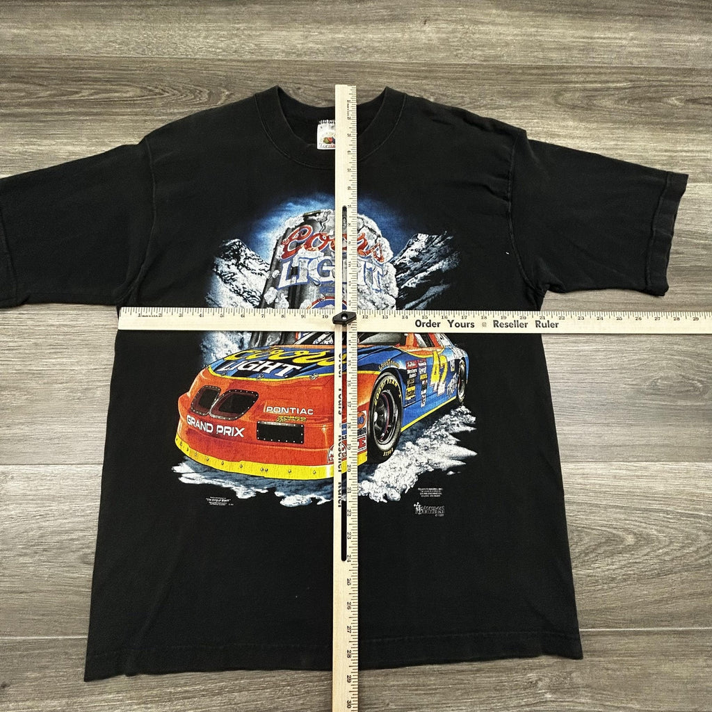 Vintage NASCAR Shirt Mens Large Black Coors Light Kyle Petty Racing 1995 USA