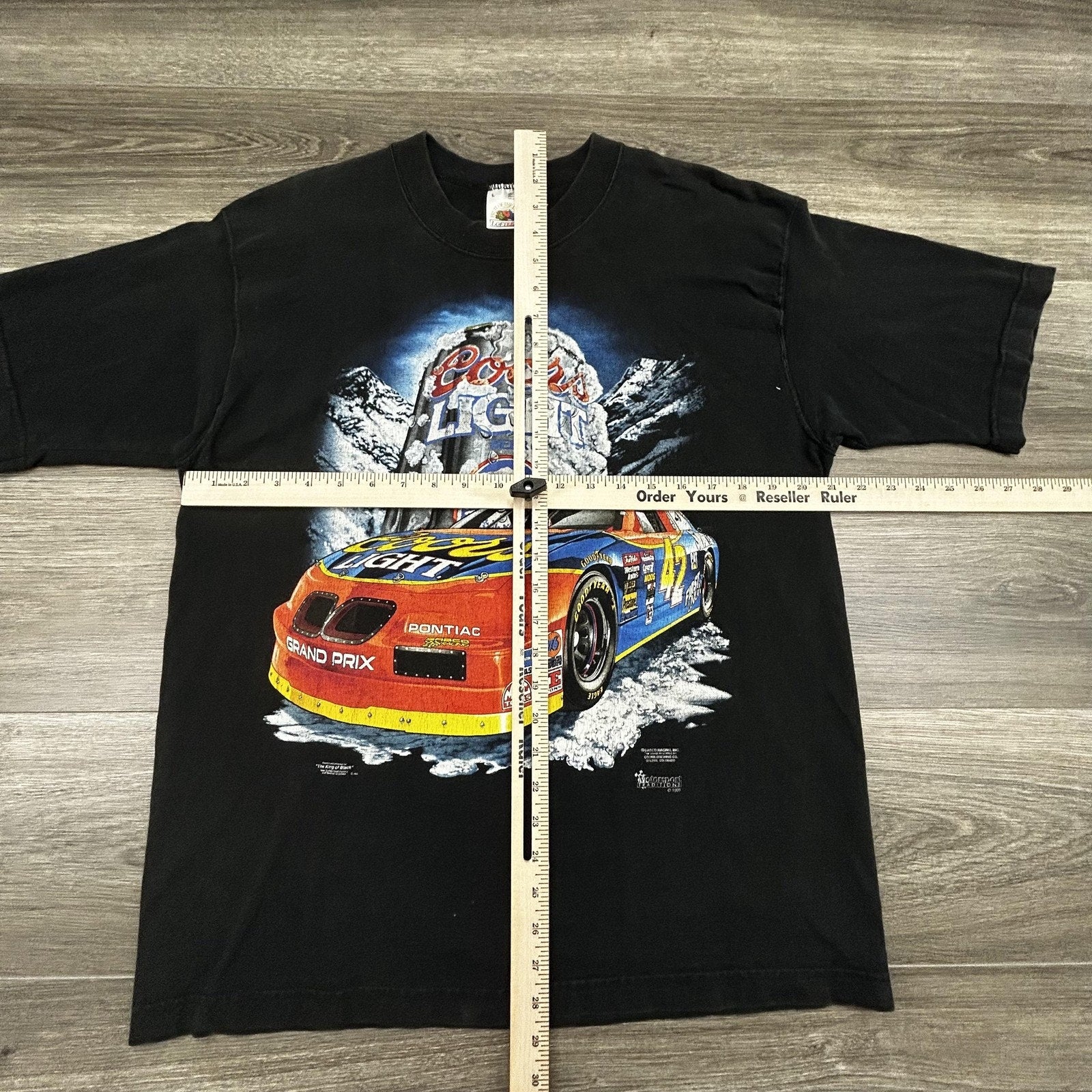 Vintage NASCAR Shirt Mens Large Black Coors Light Kyle Petty Racing 1995 USA