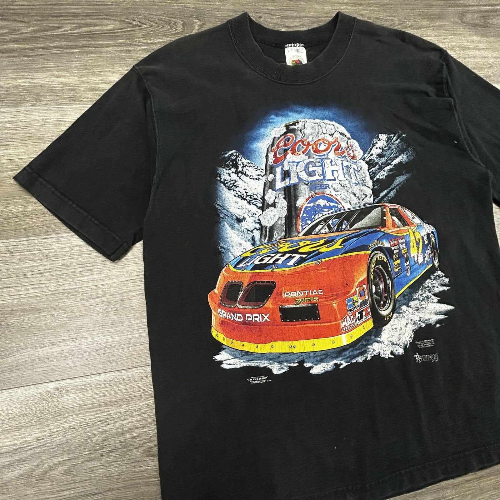 Vintage NASCAR Shirt Mens Large Black Coors Light Kyle Petty Racing 1995 USA