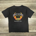 Vintage Harley Davidson Shirt Mens Medium Black Flames Mexico Biker 90s Faded