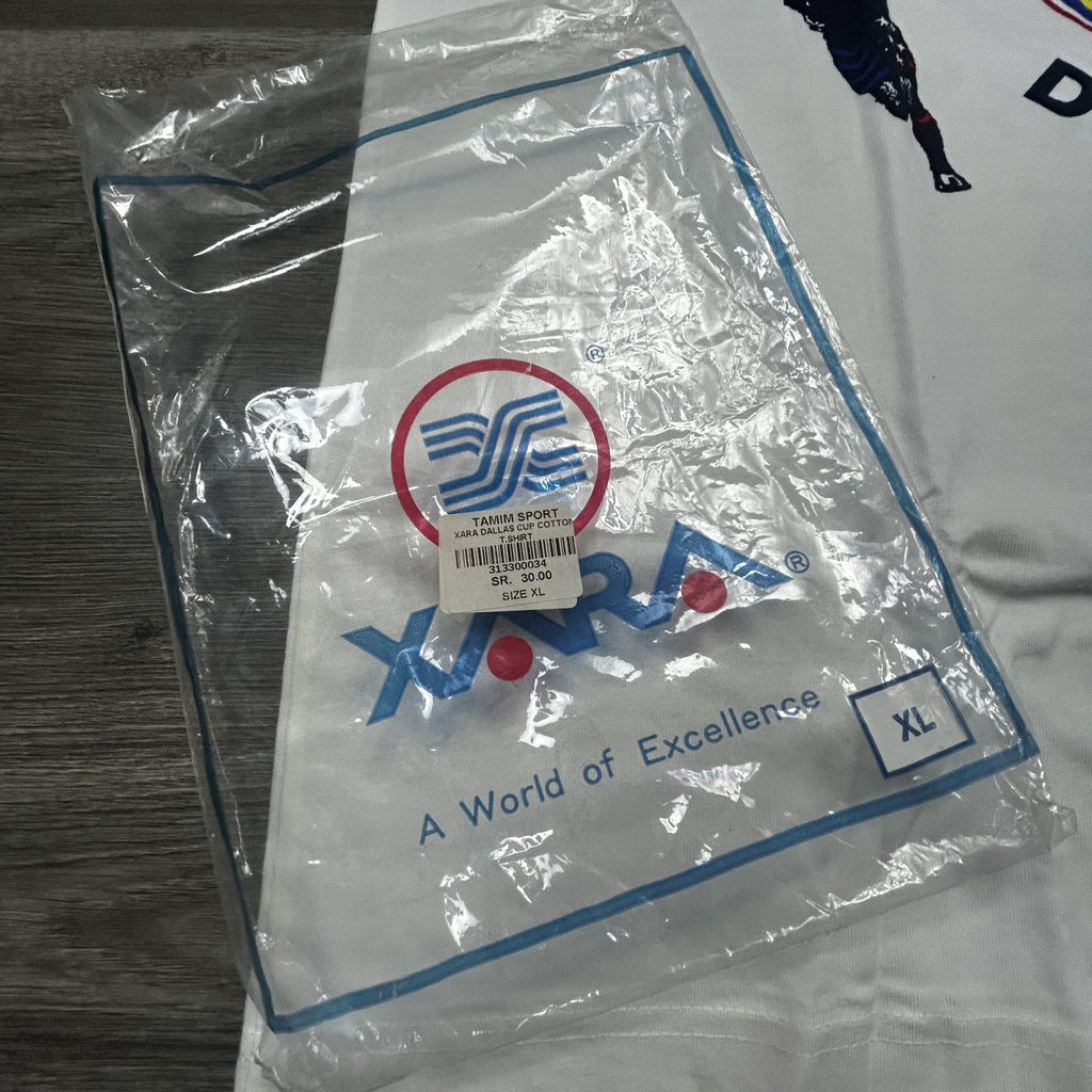 Vintage World Cup Shirt Mens XL White Dallas LA XARA Soccer Deadstock USA 90s