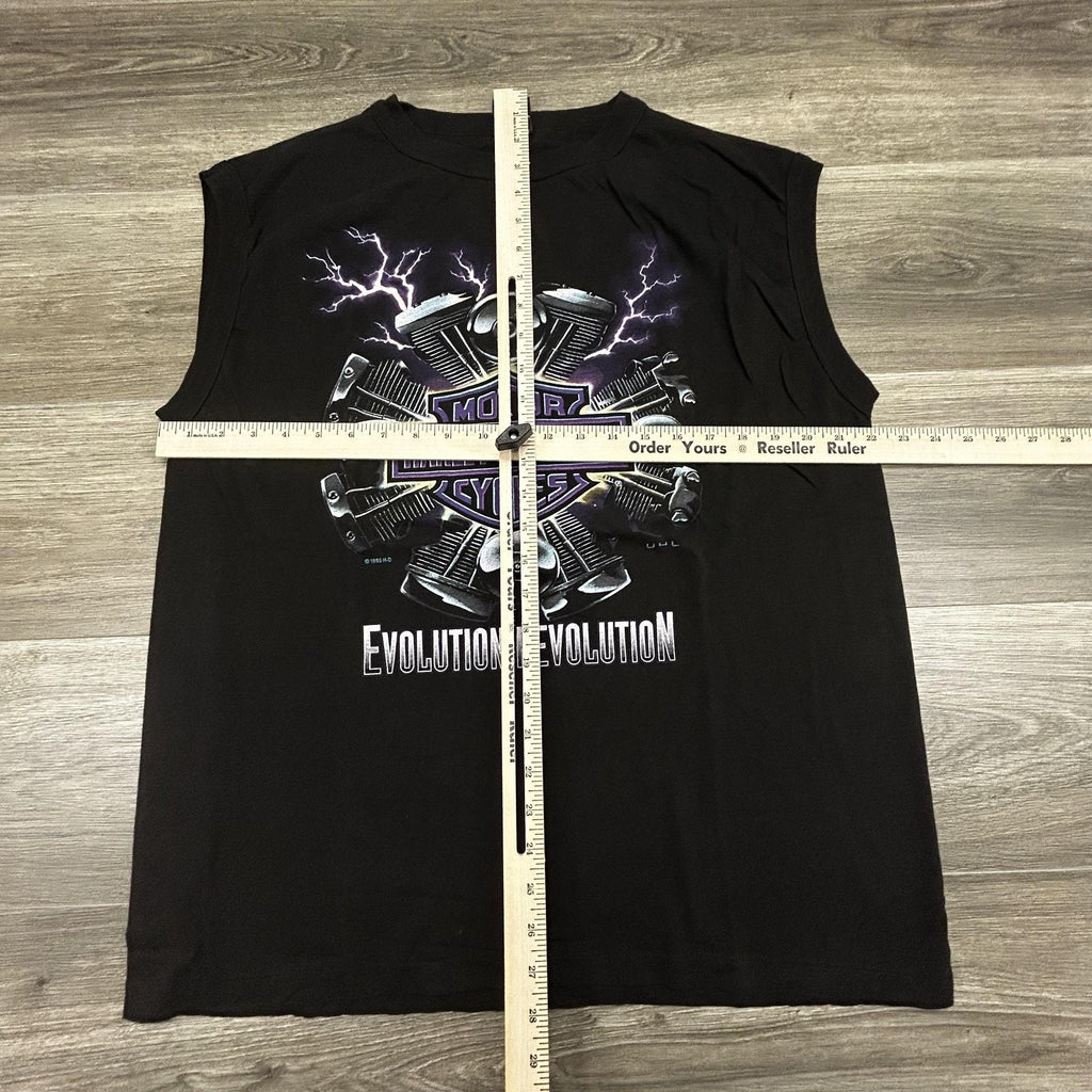 Vintage Harley Davidson Sleeveless Shirt Mens Large Purple Electric Engine 1995