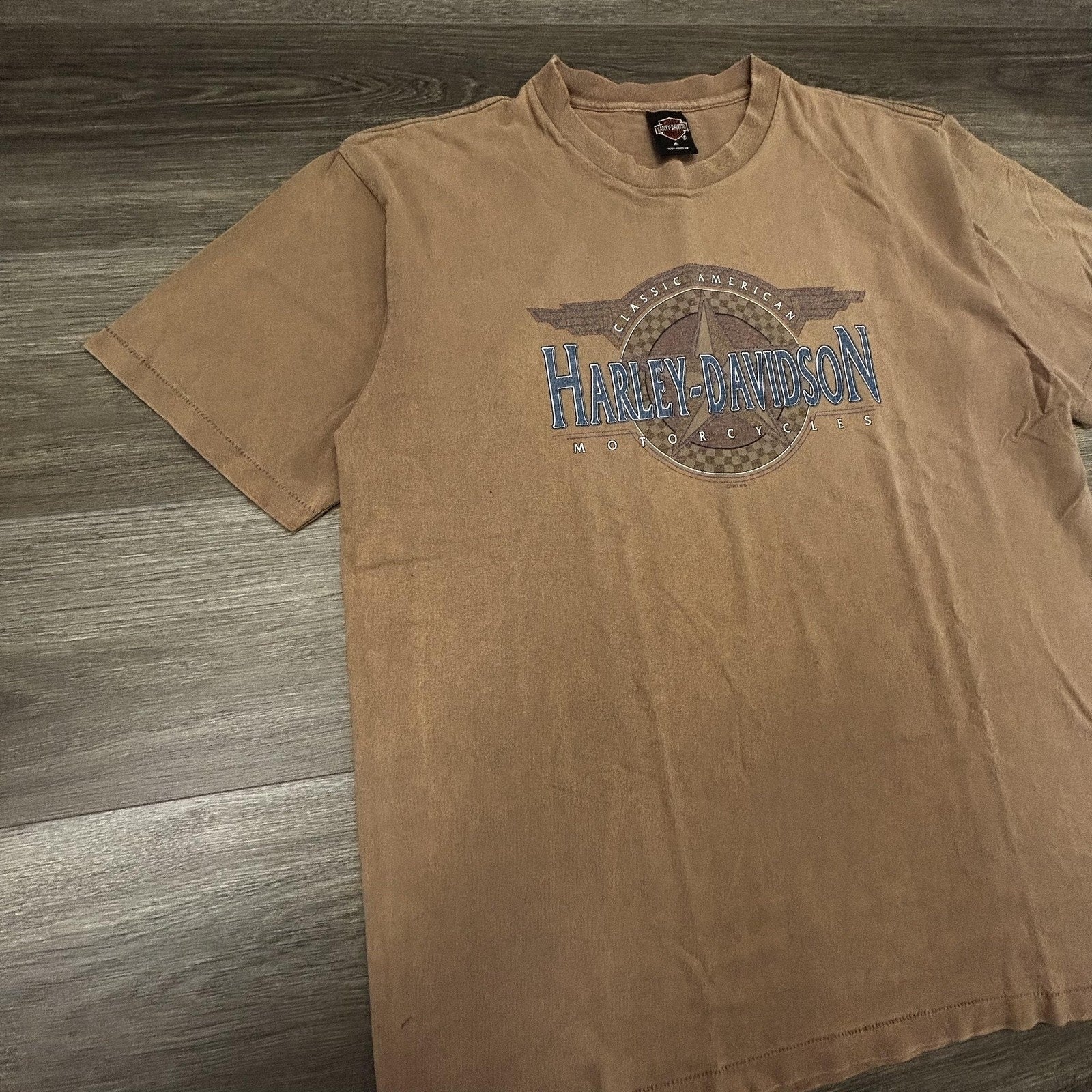 Vintage 90s Harley Davidson Shirt Mens XL Brown Single Stitch 1997 Made in USA