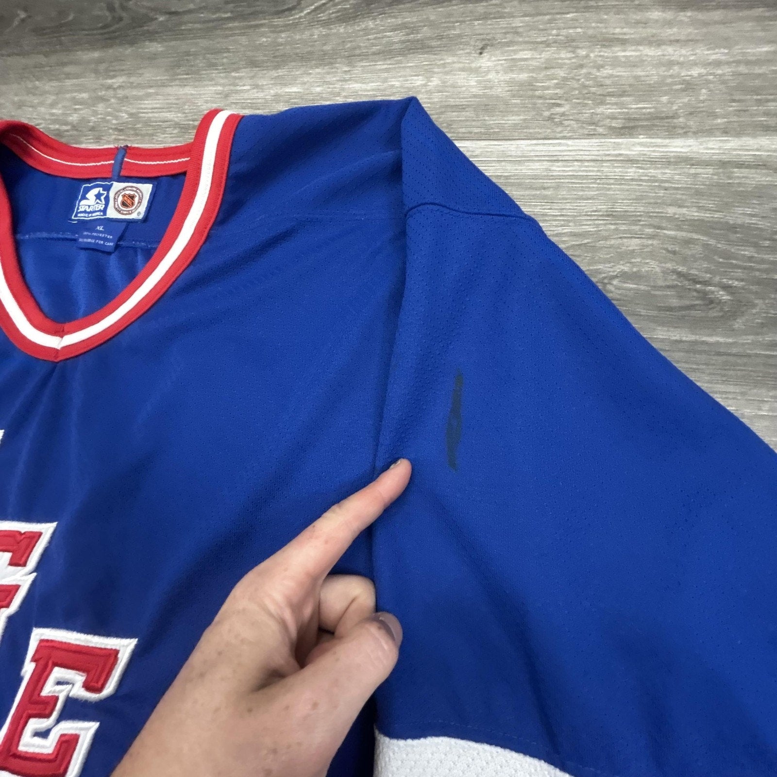 Vintage New York Rangers Jersey Mens XL Blue NHL Hockey Starter 90s Authentic
