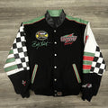 Vintage Nascar Wool Leather Bomber Jacket Mens Medium Bobby Labonte Reversible