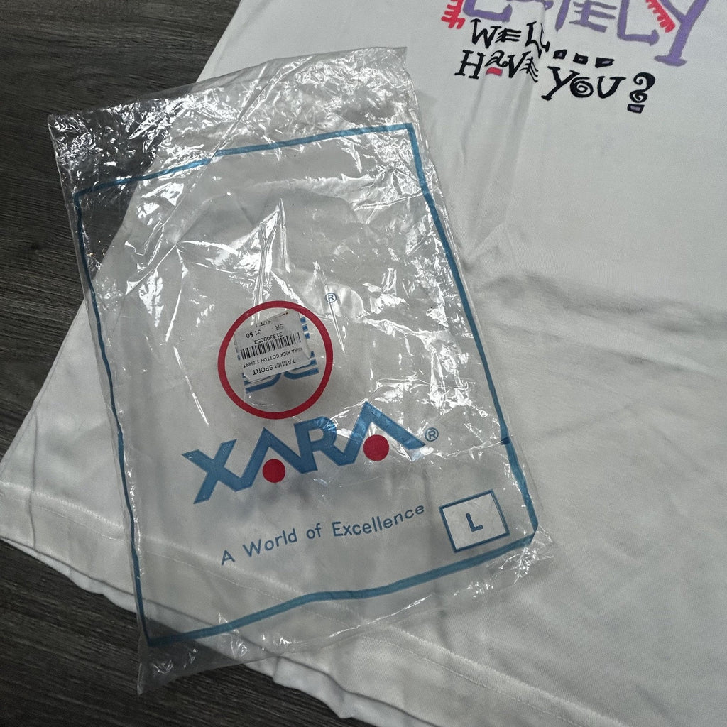 Vintage World Cup Shirt Mens Large White Trash Talk Los Angeles Xara Soccer 90s