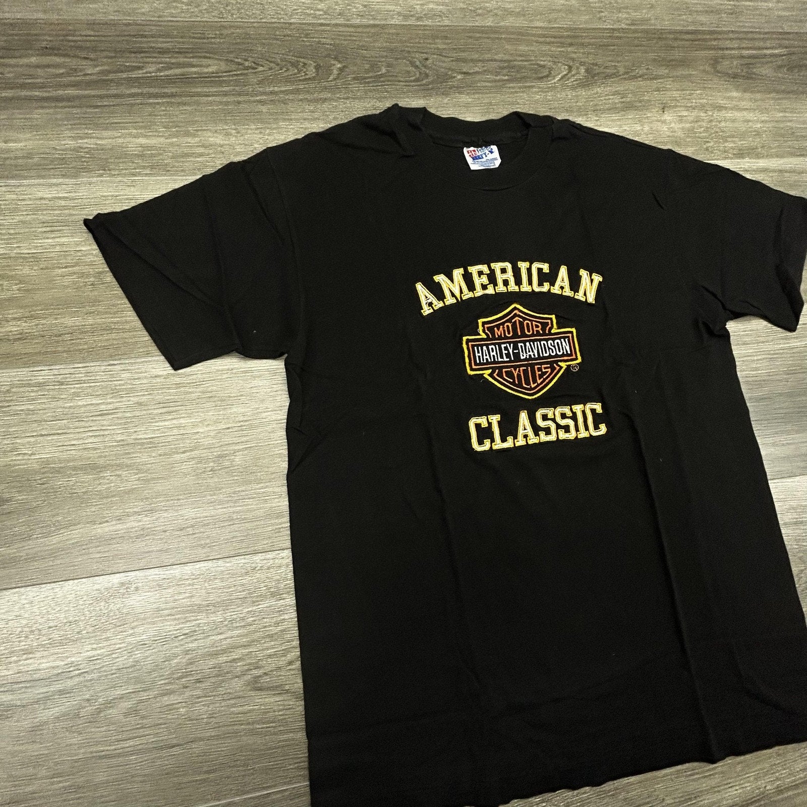 Vintage 80s Harley Davidson Shirt Men Medium Black Embroidered Single Stitch USA