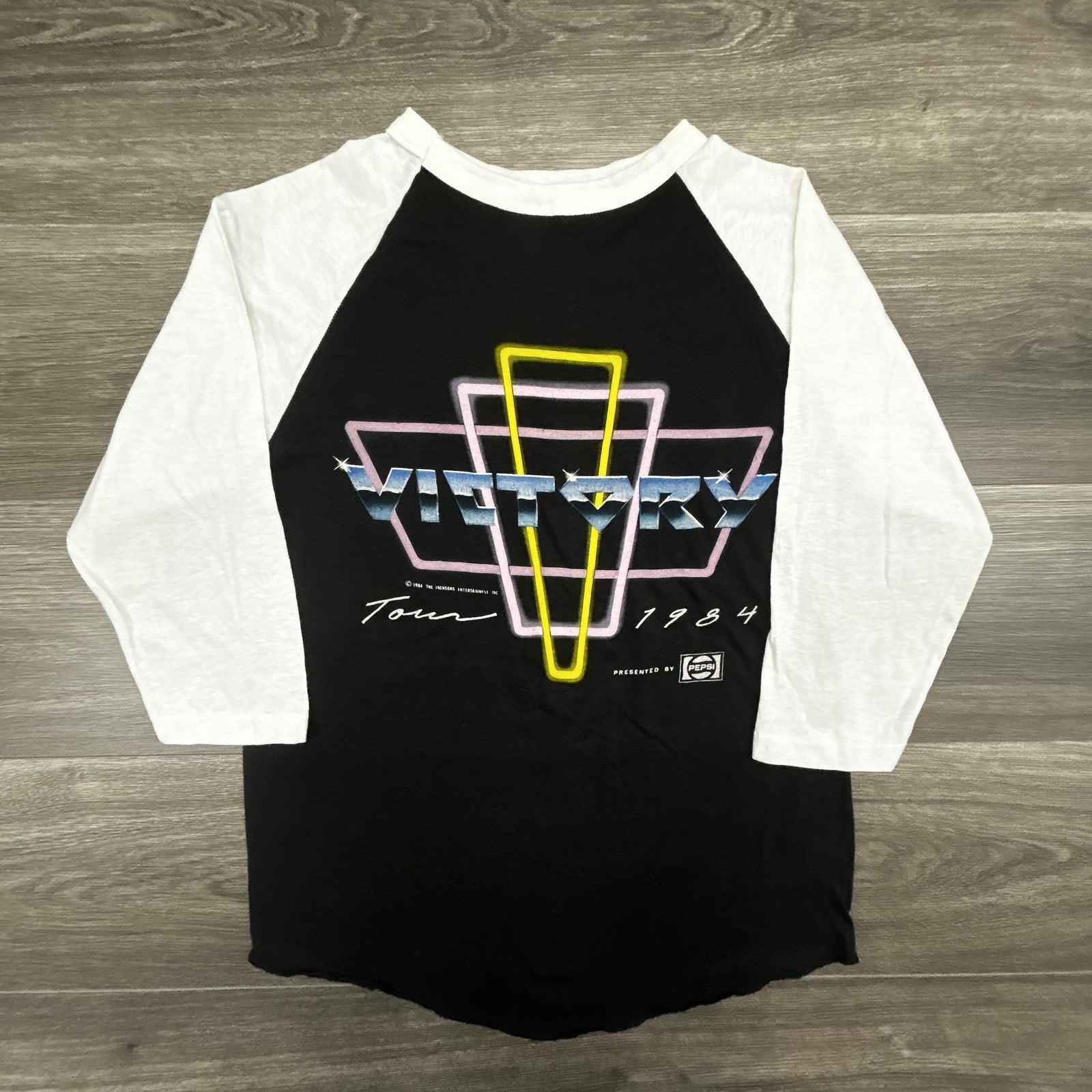 Vintage Michael Jackson Shirt Mens Small Black Victory Tour 1984 Raglan 80s USA