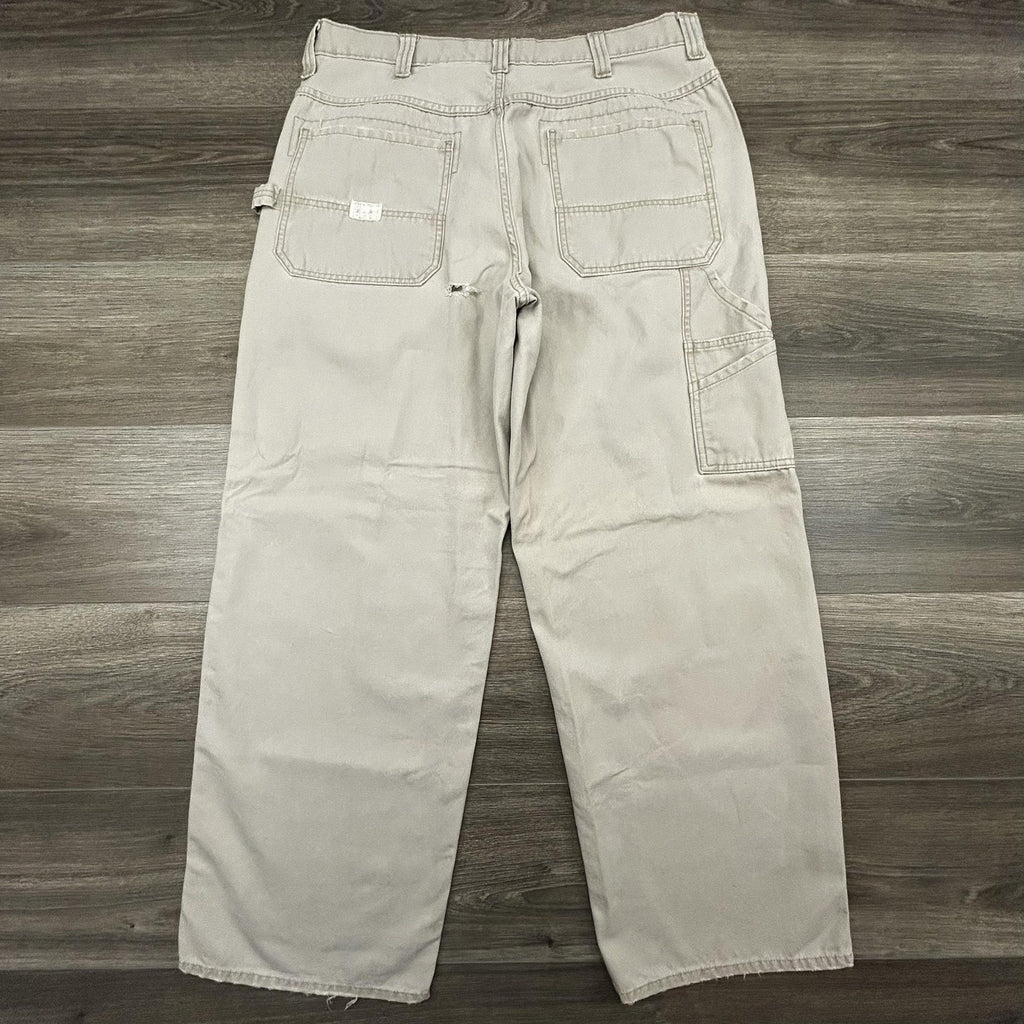 Vintage Old Navy Painter's Jeans Mens 36x30 Beige Relaxed Wide Leg Carpenter Y2K