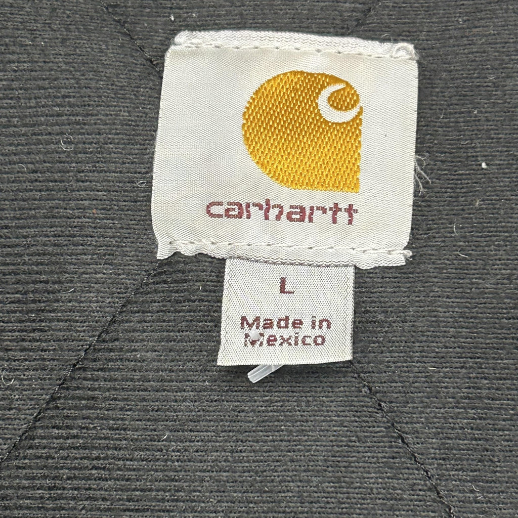 Vintage Carhartt Jacket Mens Large Brown Hooded Canvas Bomber Quilted J130 DKB