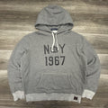 Polo Ralph Lauren Hoodie Mens Large Gray New York NY 1967 Graphic Logo Two Tone