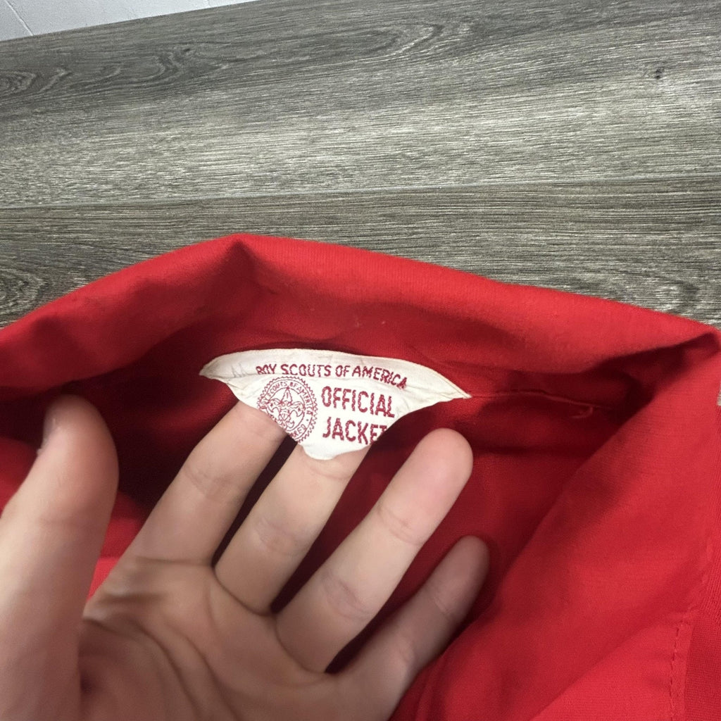 Vintage 60s Boy Scouts Of America Jacket Mens Medium Red Canvas Talon Zip USA