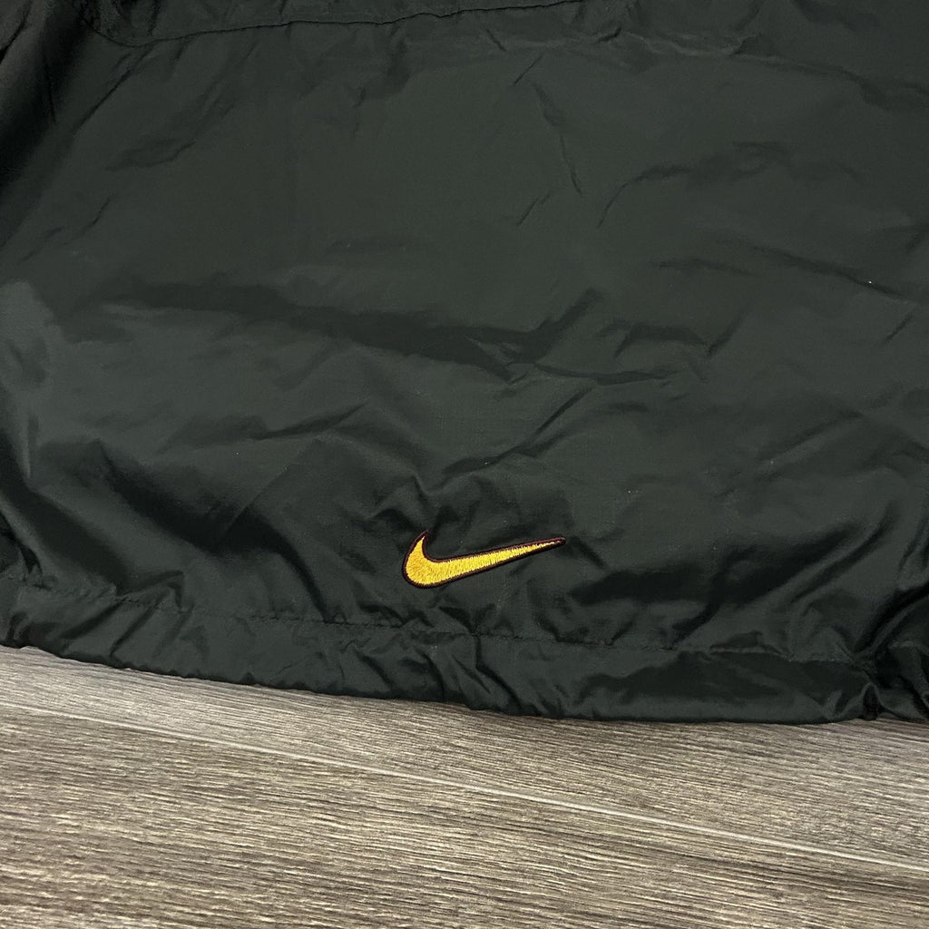 Vintage Nike Windbreaker Jacket Mens XL Black 1/4 Zip Pullover Center Swoosh 90s