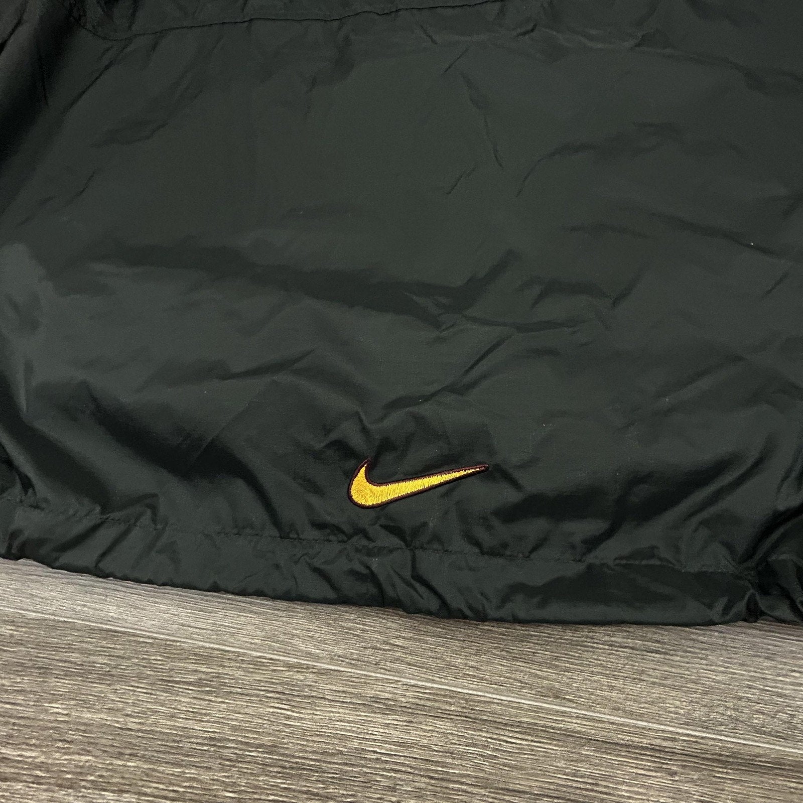 Vintage Nike Windbreaker Jacket Mens XL Black 1/4 Zip Pullover Center Swoosh 90s