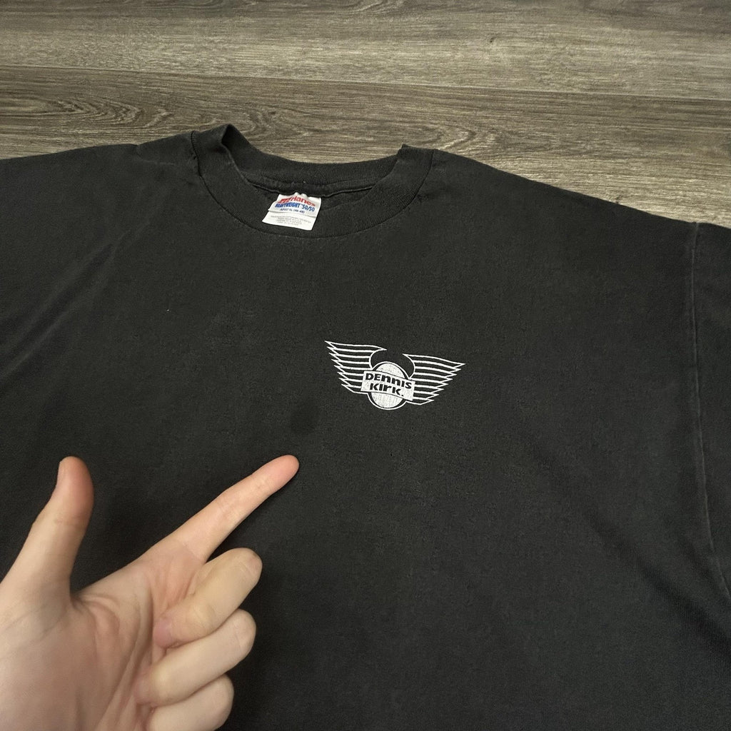 Vintage Motorcycle Shirt Mens Extra Large Black Faded Harley Single Stitch 90s