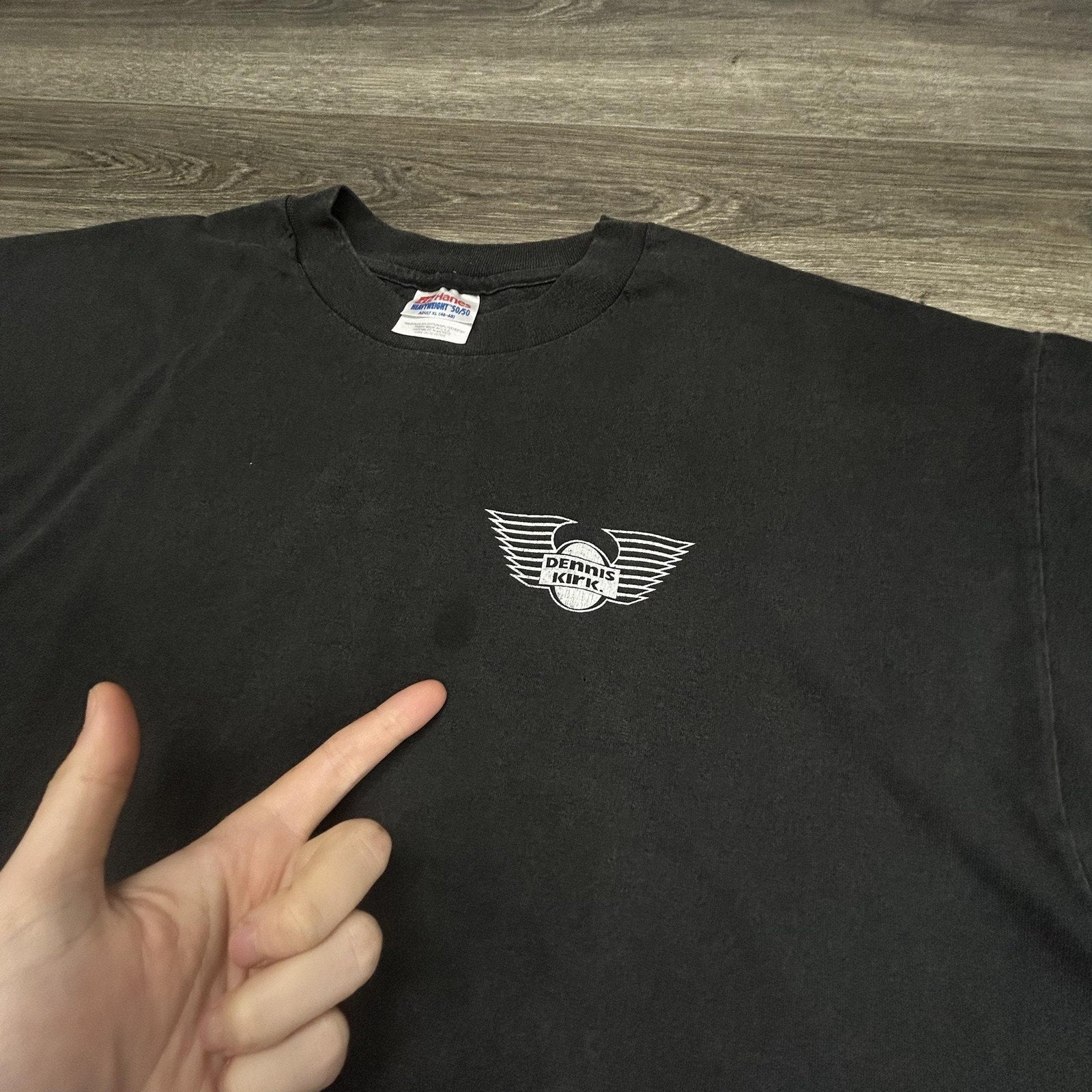 Vintage Motorcycle Shirt Mens Extra Large Black Faded Harley Single Stitch 90s