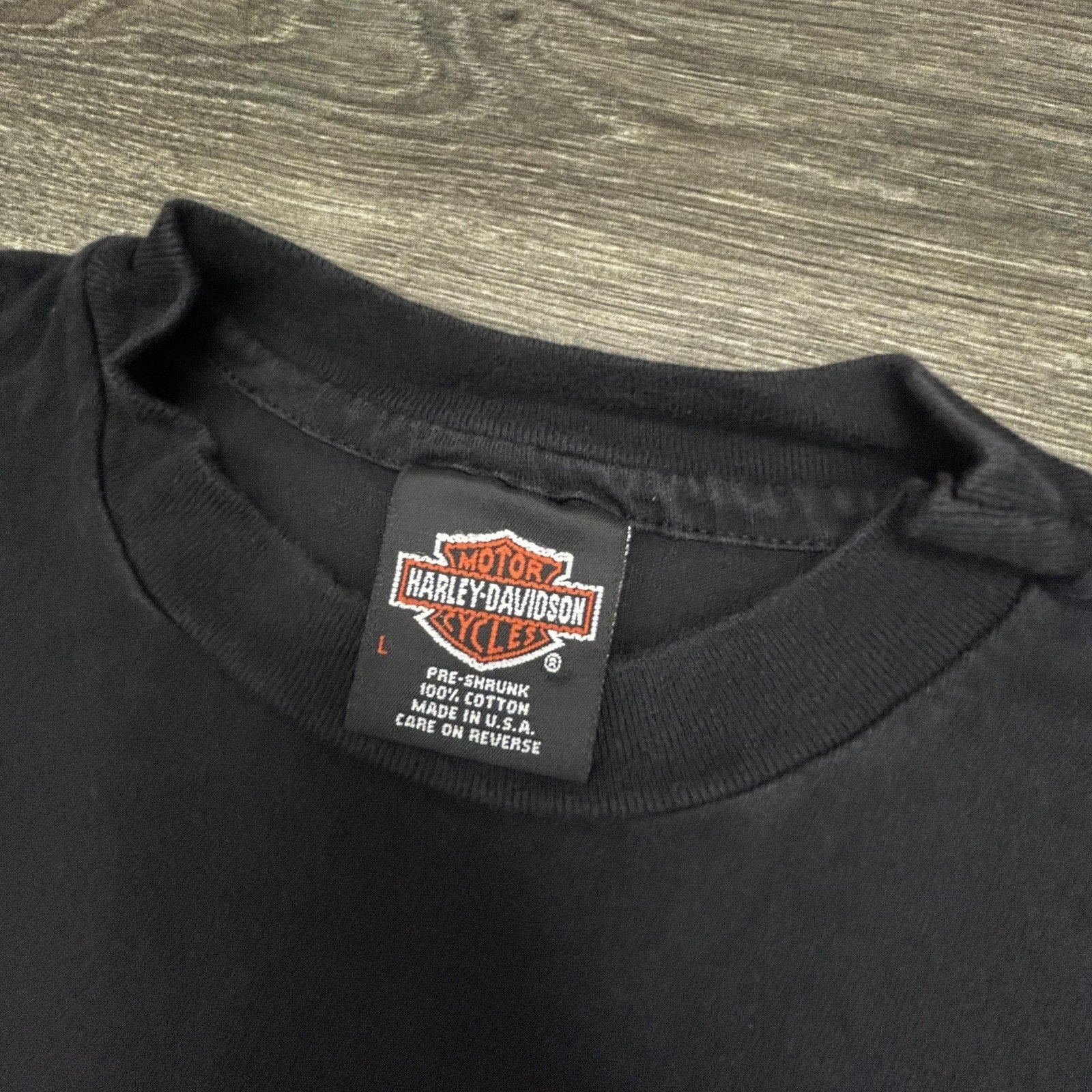 Vintage Harley Davidson Shirt Mens Large Black Flames Las Vegas 1998 90s USA