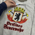 Vintage Champion Blue Bar Sweatshirt Mens Medium Gray Berlin Fire Dept Bear 70s