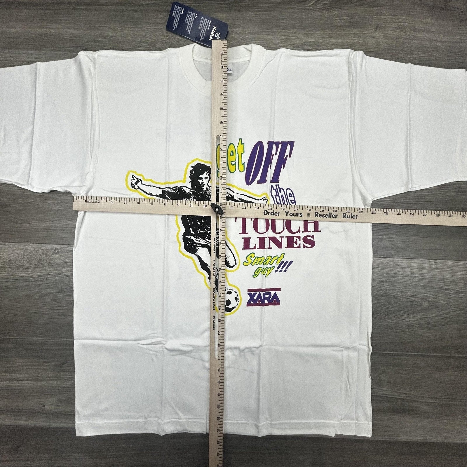 Vintage World Cup Shirt Mens Large White Xara Soccer Trash Talk Deadstock 90s