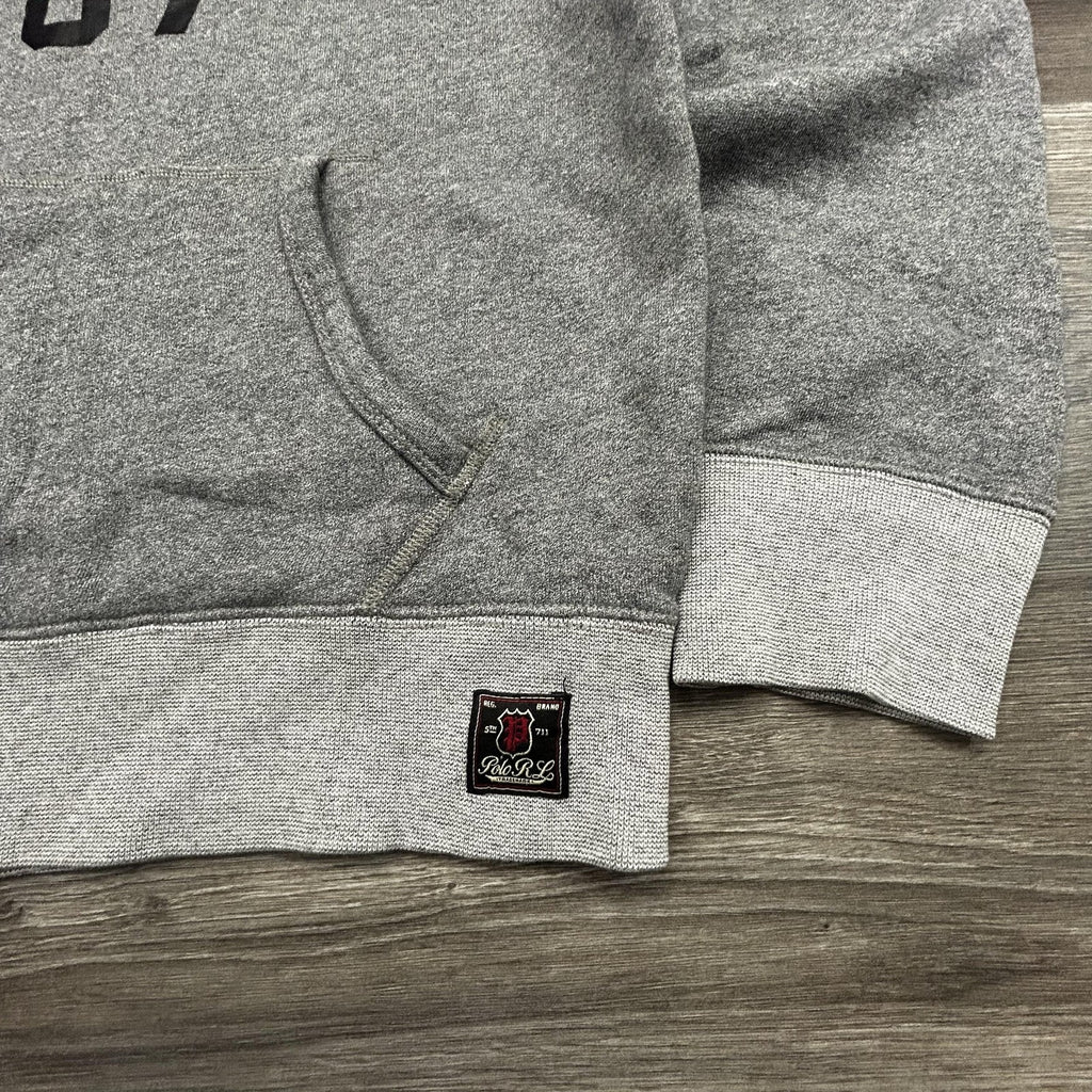 Polo Ralph Lauren Hoodie Mens Large Gray New York NY 1967 Graphic Logo Two Tone