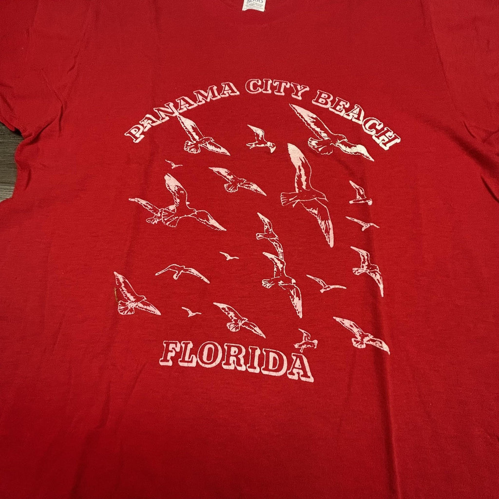 True Vintage 70s Panama City Beach Florida Shirt Mens Large Single Stitch USA