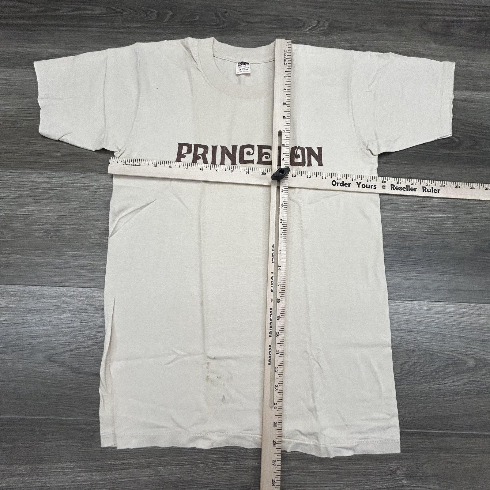 True Vintage 70s Princeton Shirt Mens Medium Beige Ivy Single Stitch Made in USA