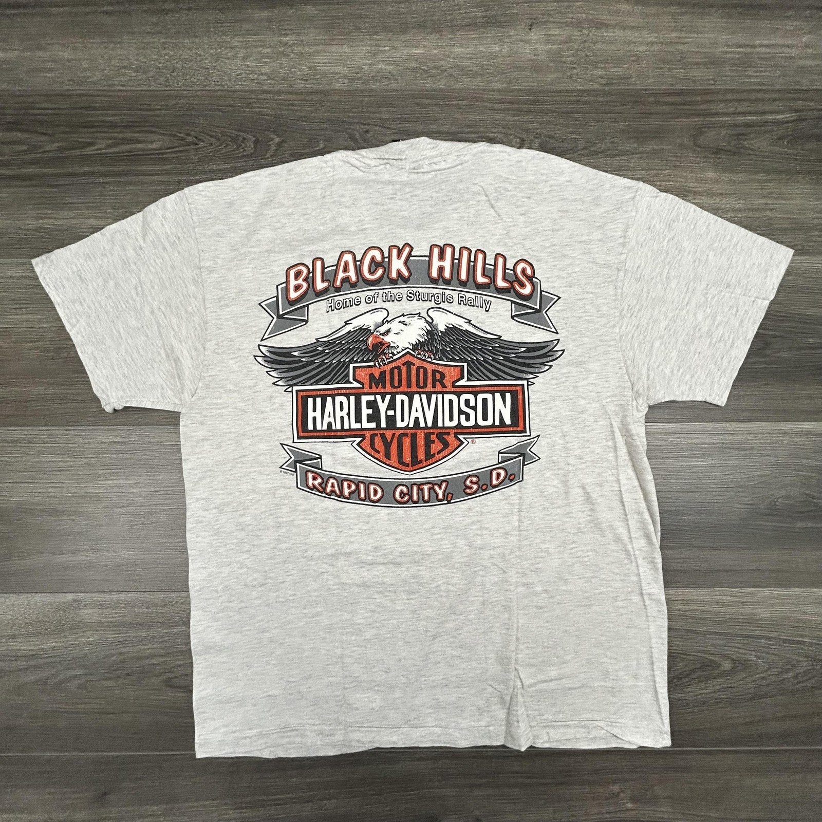 Vintage Harley Davidson Shirt Mens Large Gray Sturgis Eagle Skull 1997 90s USA