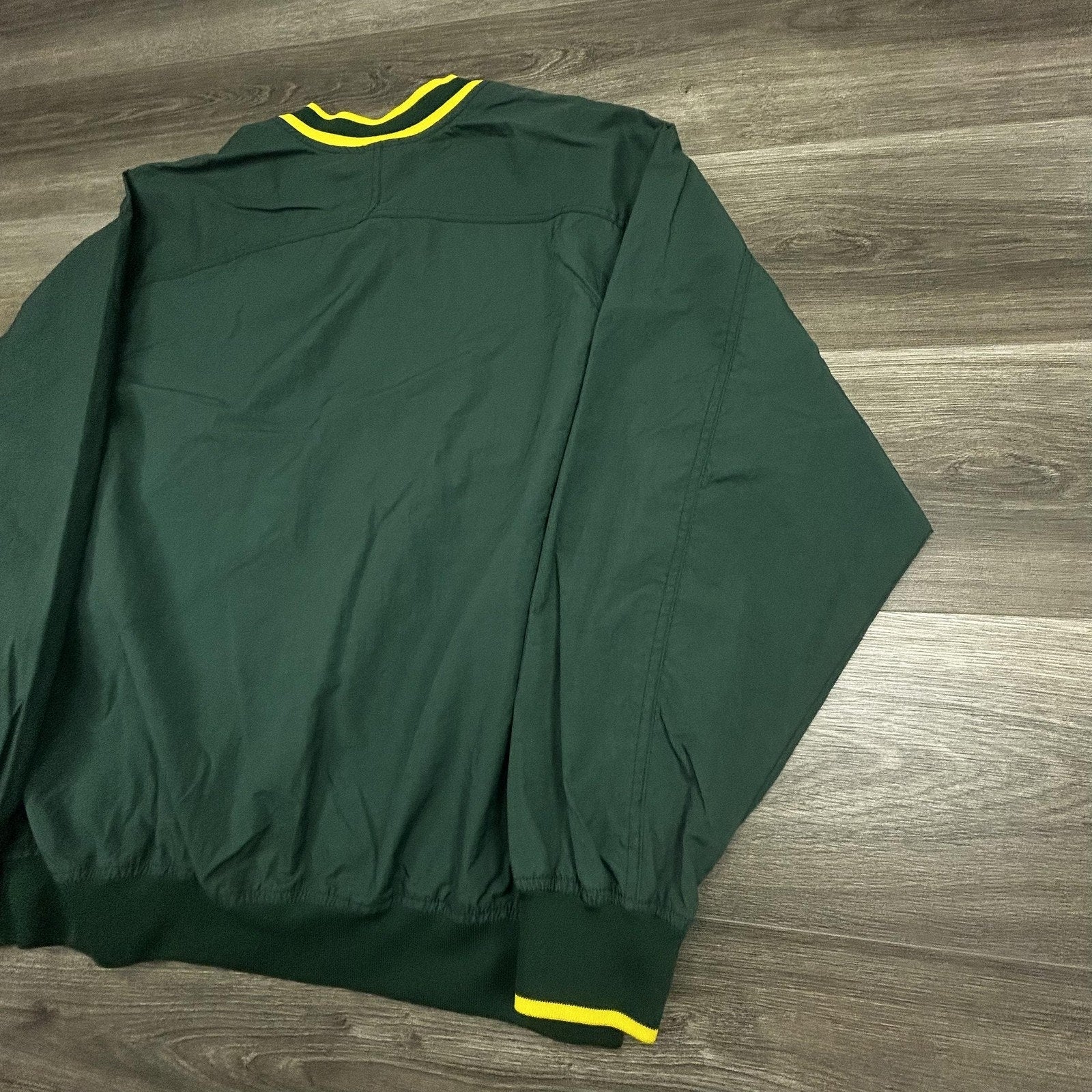 Vintage Nike Pullover Jacket Mens Large Green Yellow Oregon Center Swoosh 90s