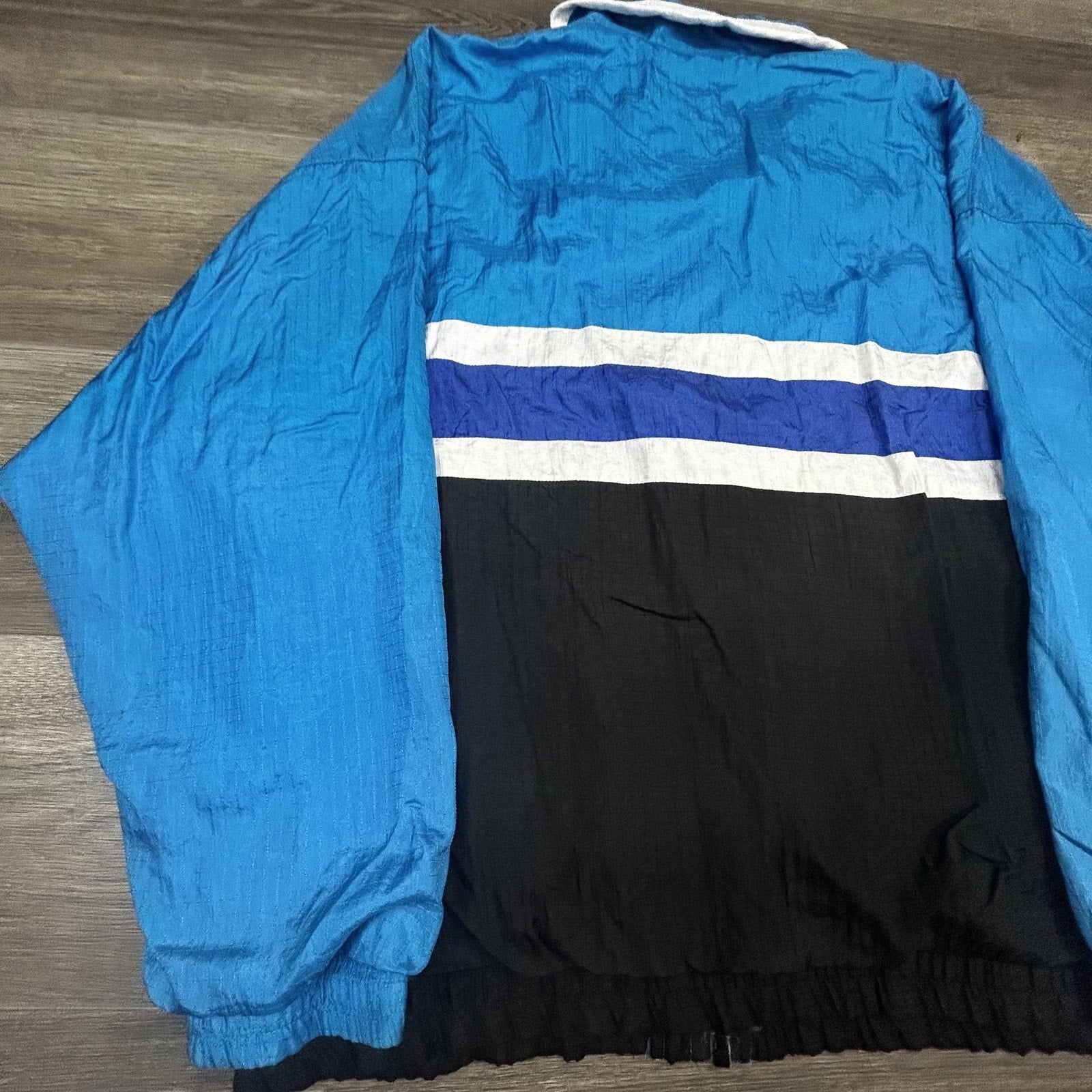 Vintage Christian Dior Windbreaker Jacket Mens Large Blue Navy Striped Nylon 80s