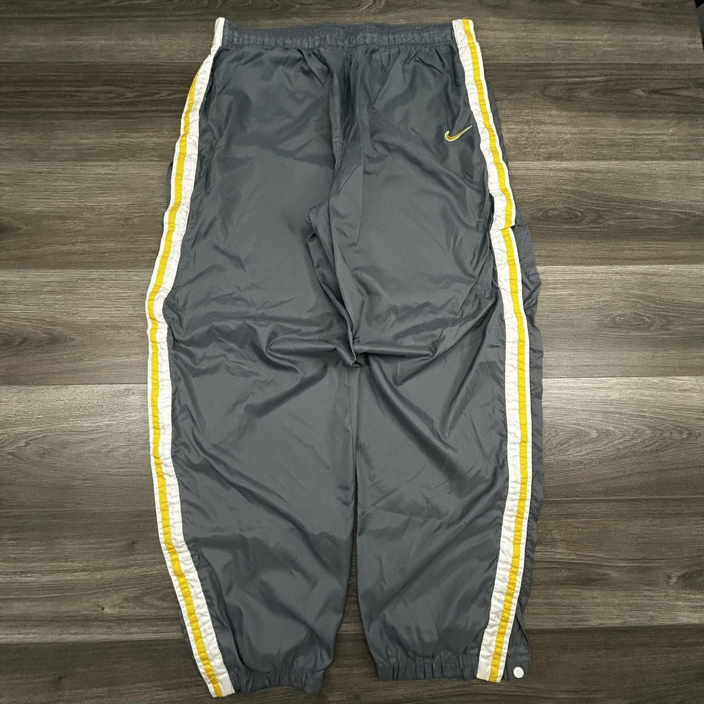 Vintage Nike Track Pants Mens XXL Gray Tearaway Side Stripe Lined Basketball 90s