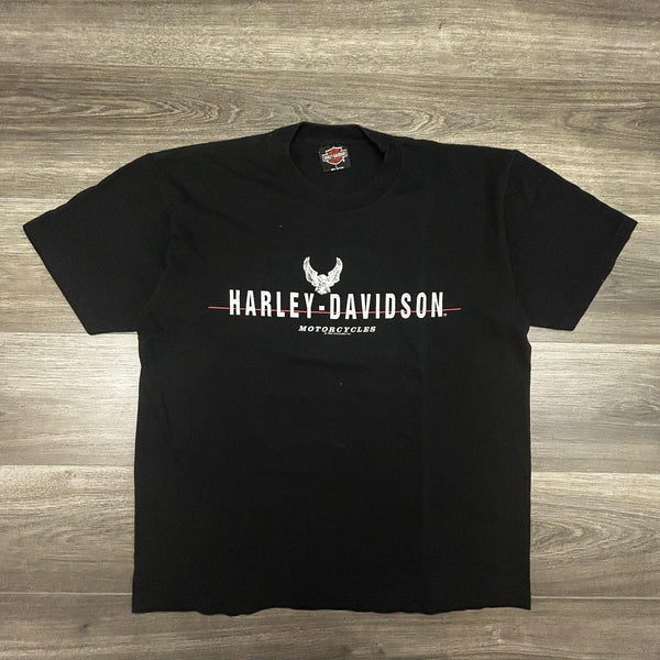Vintage Harley Davidson Shirt Mens Large Black Black Hills Single Stitch 90s USA