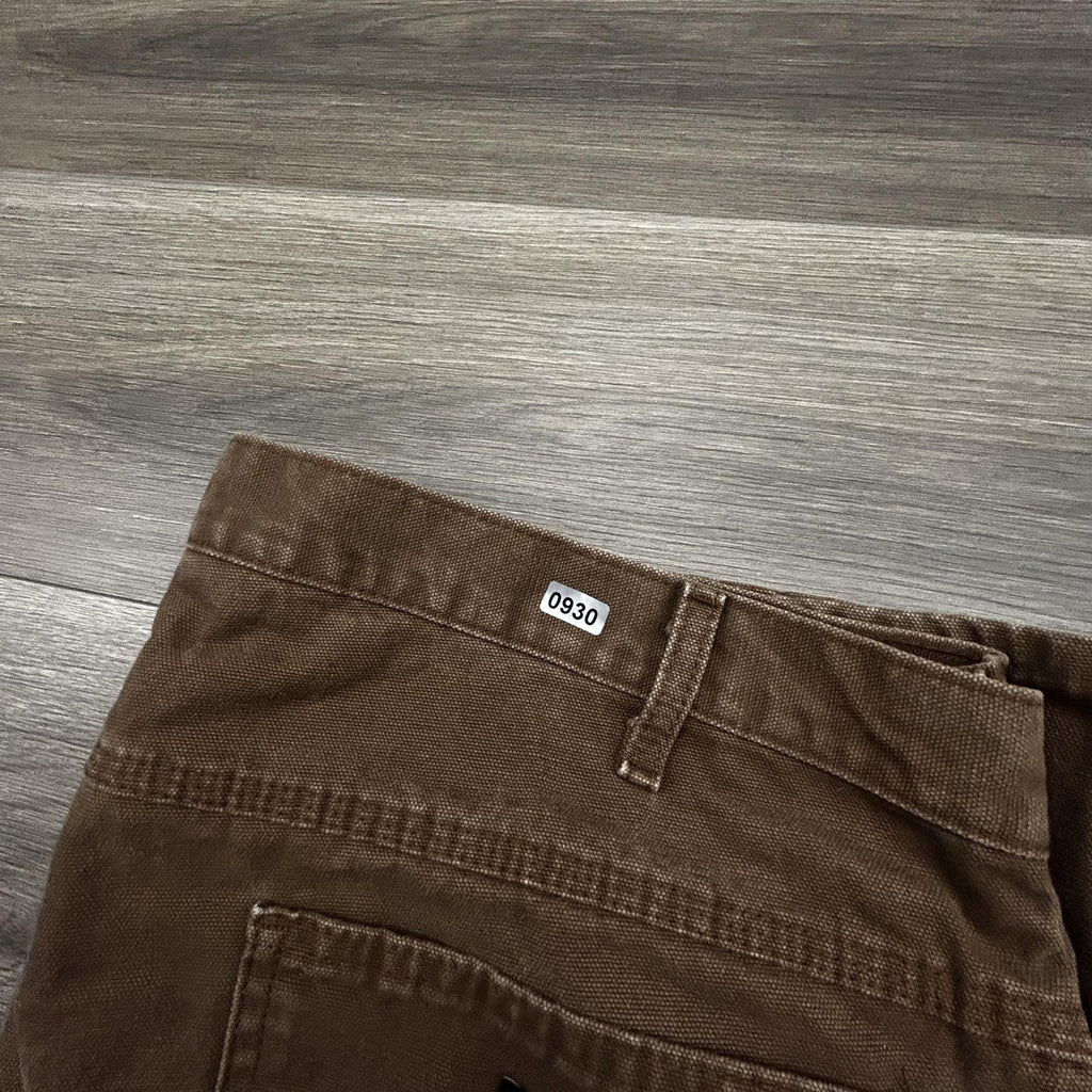 Dickies Carpenter Pants Mens 38x30 Brown Canvas Workwear Baggy Faded Skater Y2K