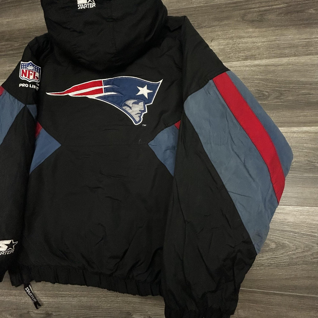 Vintage Starter New England Patriots Jacket Mens XL Black NFL Football 90s RARE