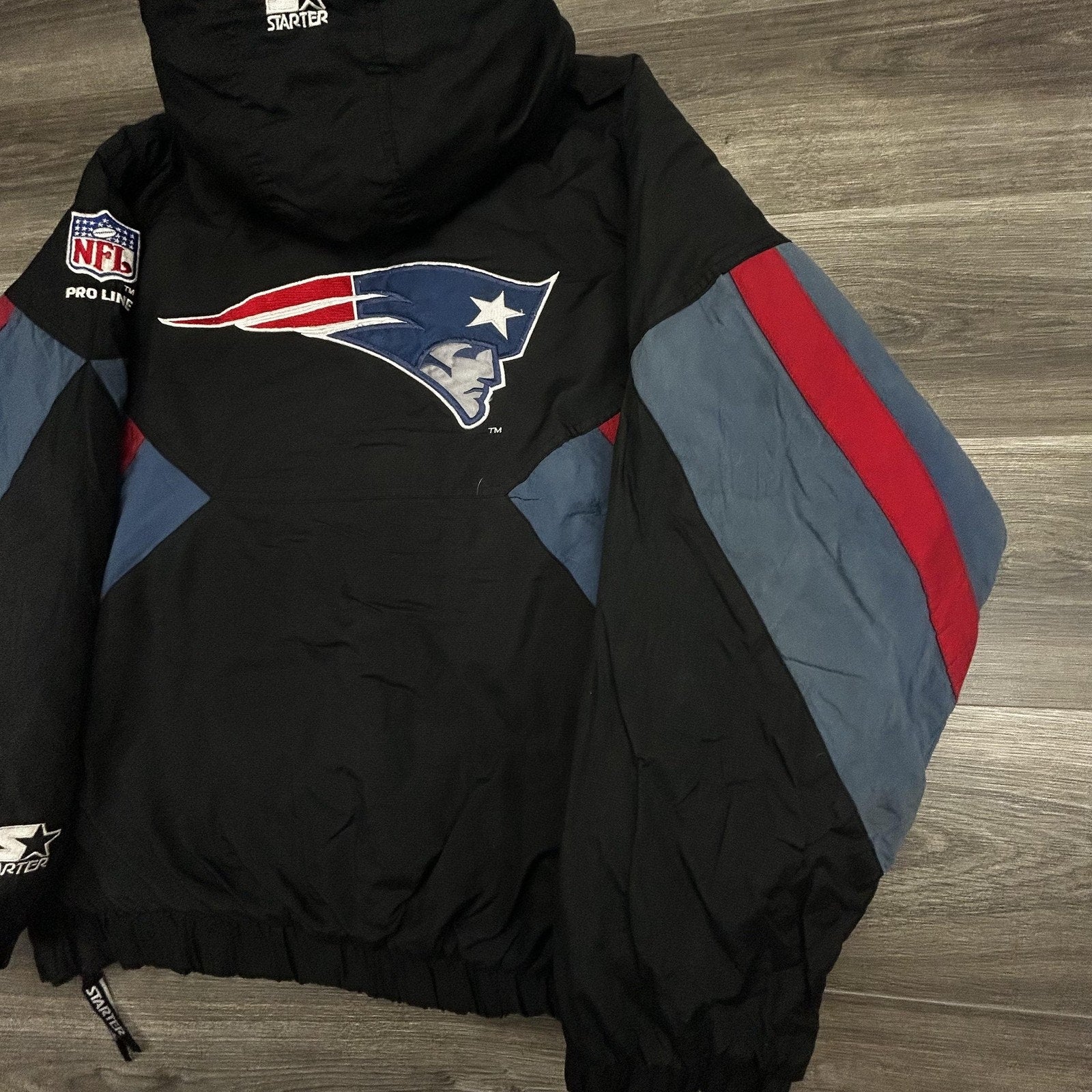 Vintage Starter New England Patriots Jacket Mens XL Black NFL Football 90s RARE
