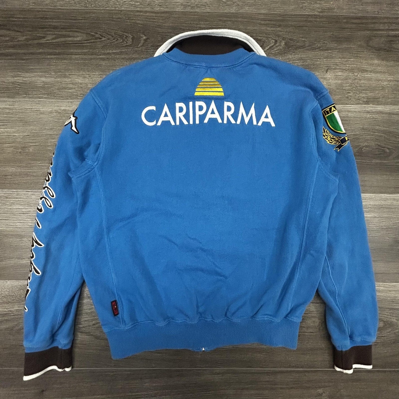 Vintage Kappa Italy Track Jacket Mens Small Blue Rugby Soccer FIR Italia 90s