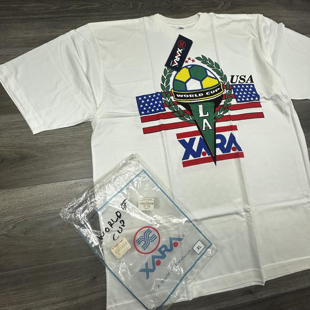 Vintage World Cup Shirt Mens XL White Team USA Los Angeles Soccer Xara 90s USA